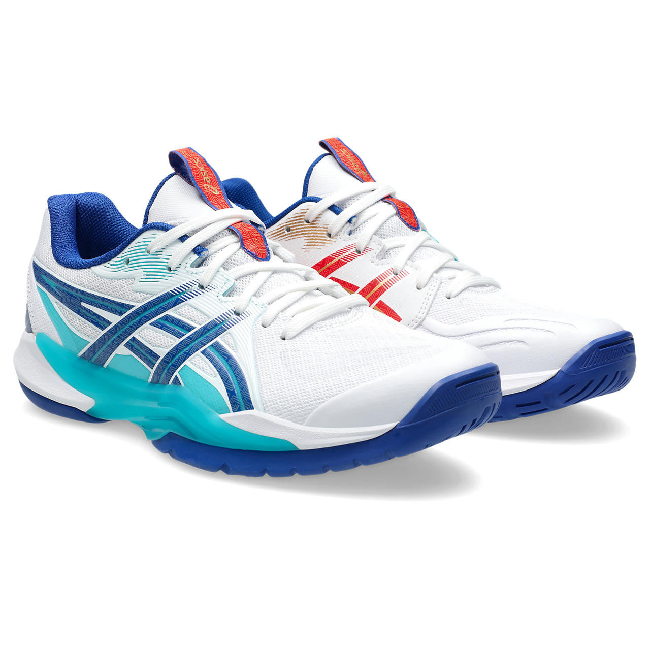 Chaussures Indoor Asics Powerbreak FF Homme Blanc bleu rouge_40967.jpg
