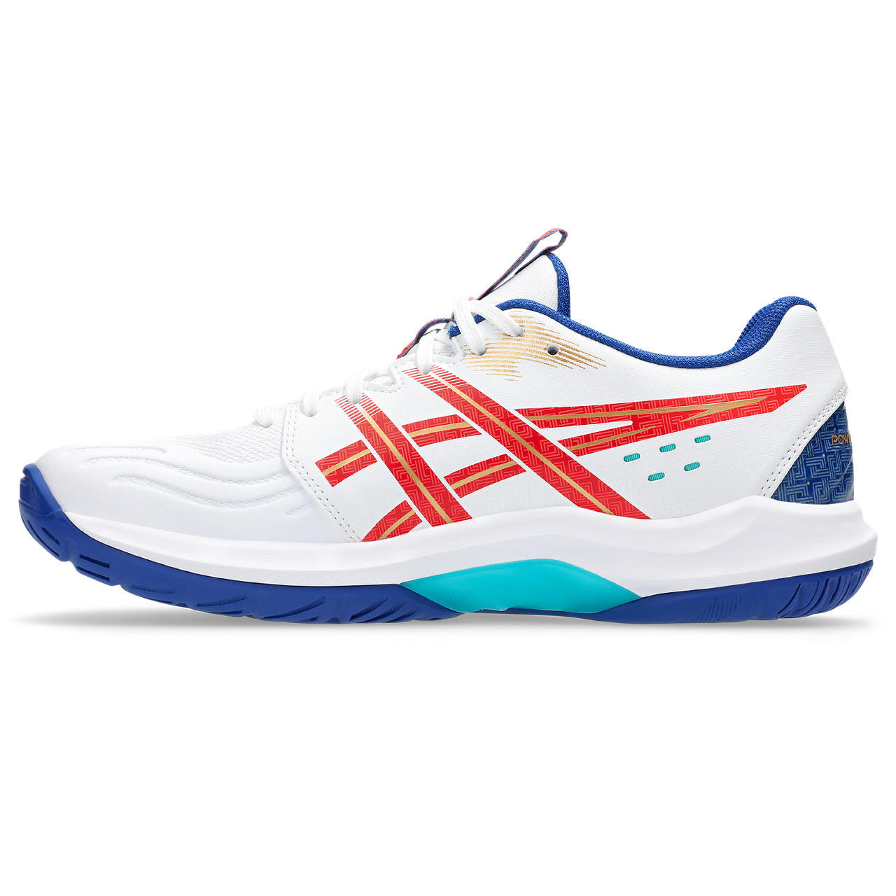 Chaussures Indoor Asics Powerbreak FF Homme Blanc bleu rouge_40968.jpg