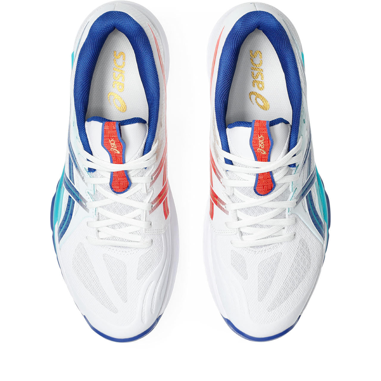 Chaussures Indoor Asics Powerbreak FF Homme Blanc bleu rouge_40971.jpg